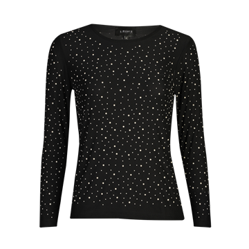 Liberté - Mesh Ls Sparkle Tshirt - Black Pearl